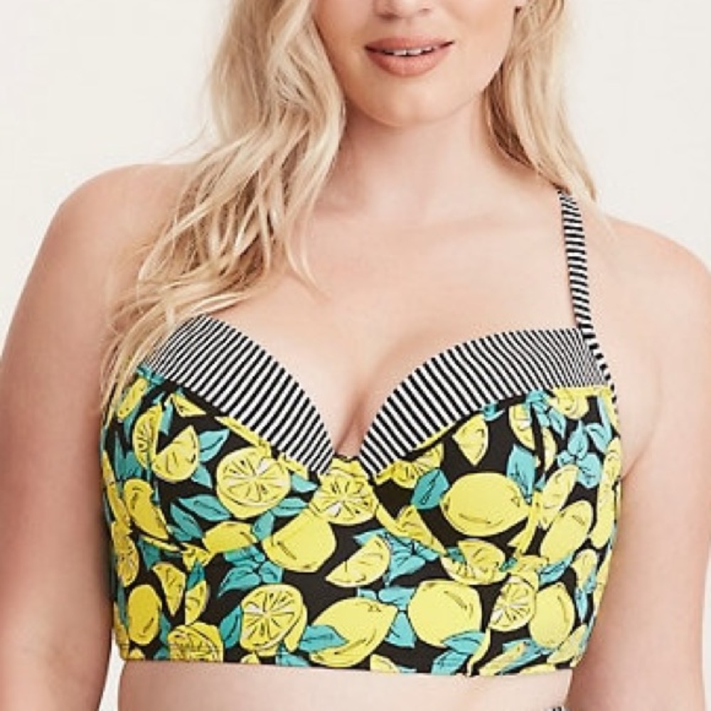 TORRID Lemon Print Bathing Suit Top